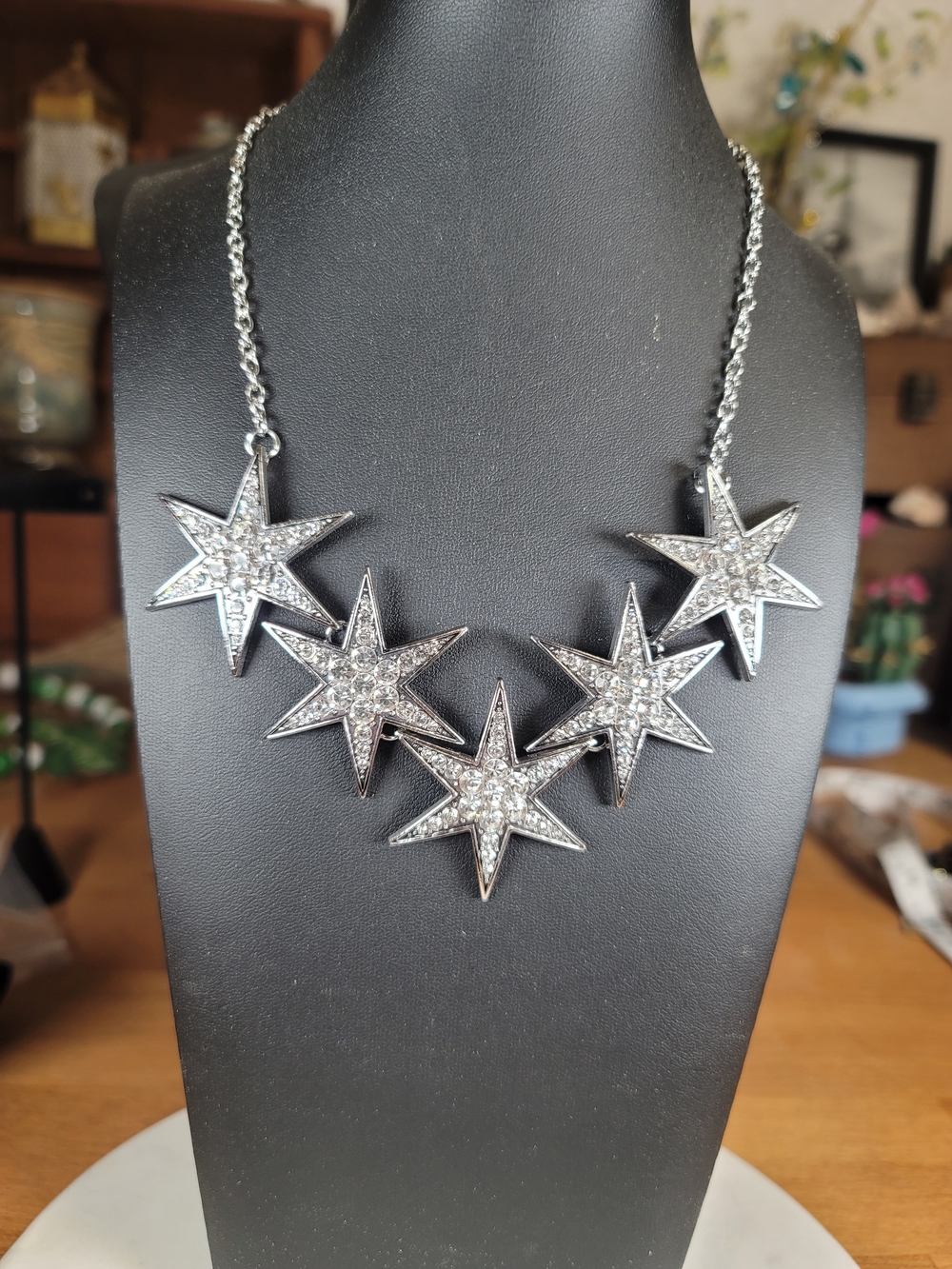 paparazzi Silver Starburst Statement Necklace
